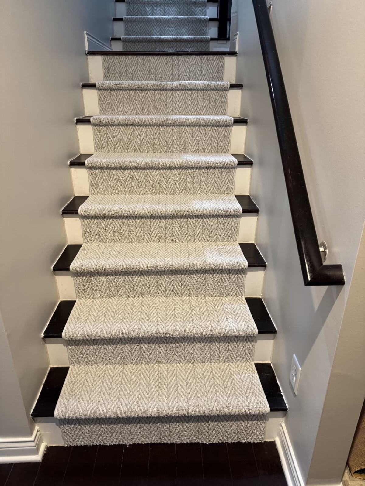 Herringbone stair runner, second view